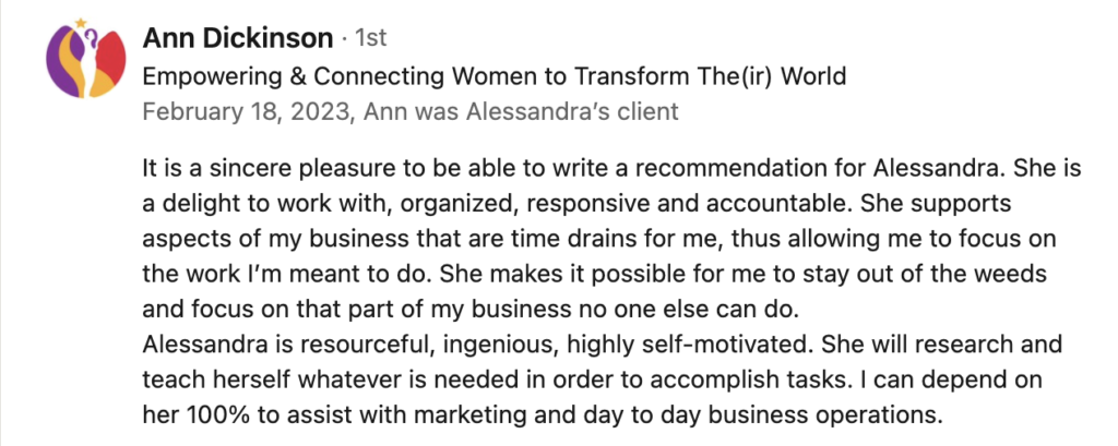 social media testimonial