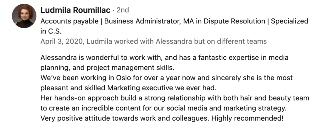 social media testimonial