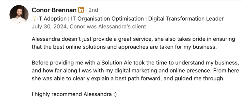 Linkedintestimonial